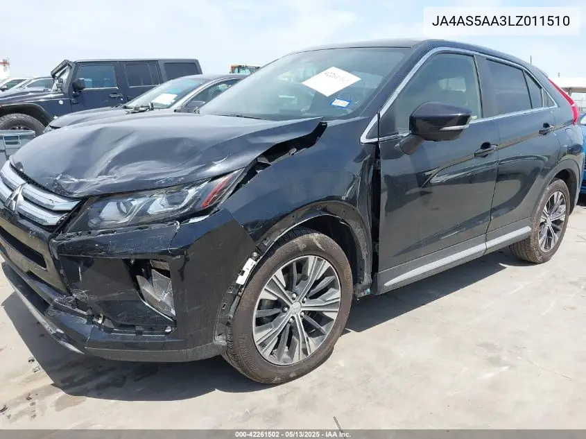 2020 Mitsubishi Eclipse Cross Sel 1.5T VIN: JA4AS5AA3LZ011510 Lot: 42261502