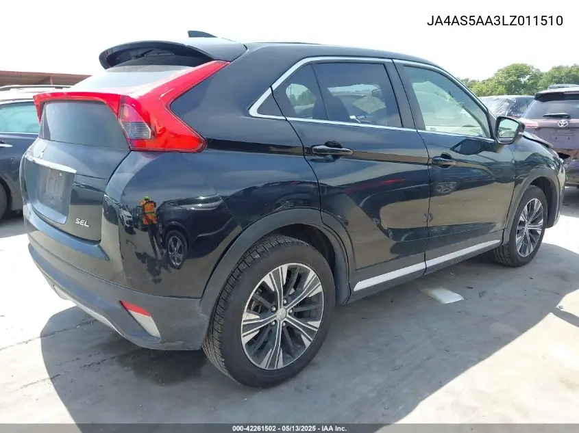 2020 Mitsubishi Eclipse Cross Sel 1.5T VIN: JA4AS5AA3LZ011510 Lot: 42261502