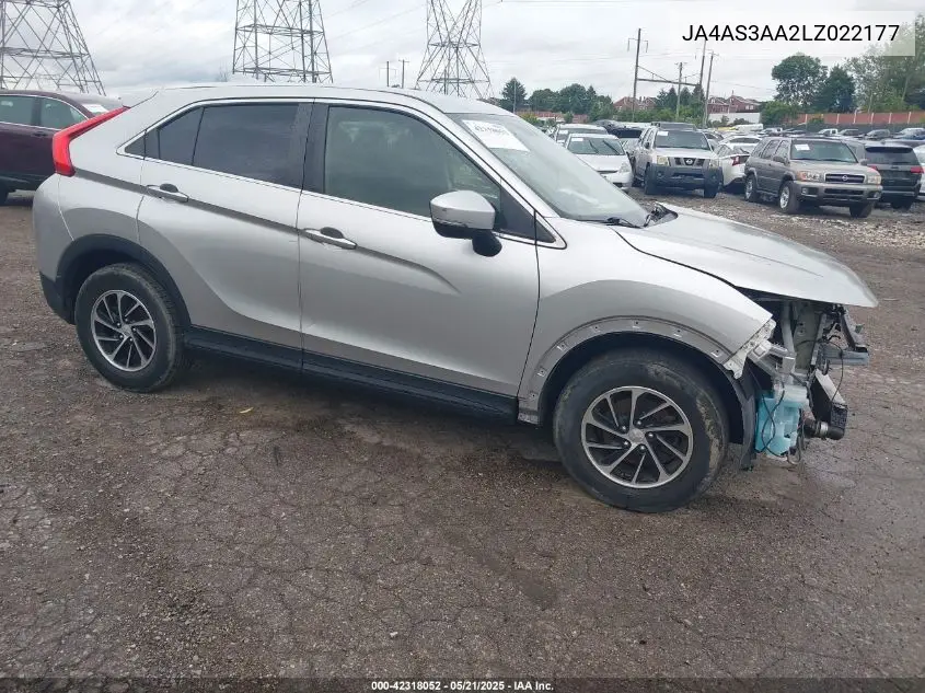 2020 Mitsubishi Eclipse Cross Es 1.5T VIN: JA4AS3AA2LZ022177 Lot: 42318052