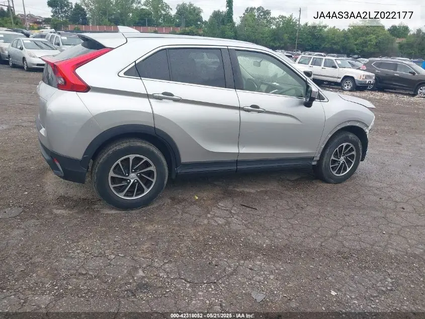 2020 Mitsubishi Eclipse Cross Es 1.5T VIN: JA4AS3AA2LZ022177 Lot: 42318052
