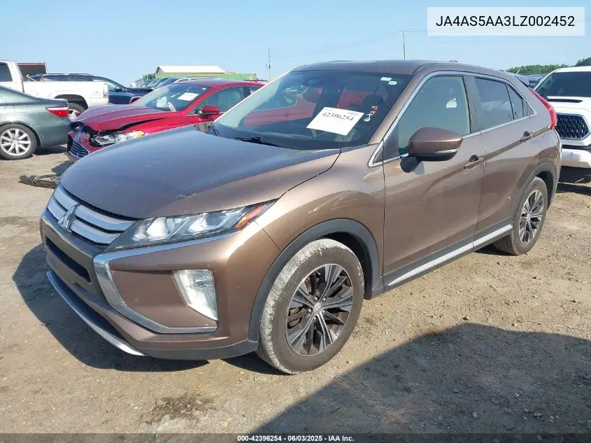 2020 Mitsubishi Eclipse Cross Se 1.5T VIN: JA4AS5AA3LZ002452 Lot: 42396254
