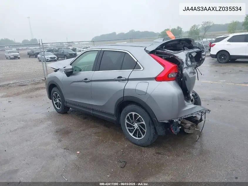 2020 Mitsubishi Eclipse Cross Es 1.5T VIN: JA4AS3AAXLZ035534 Lot: 42417200