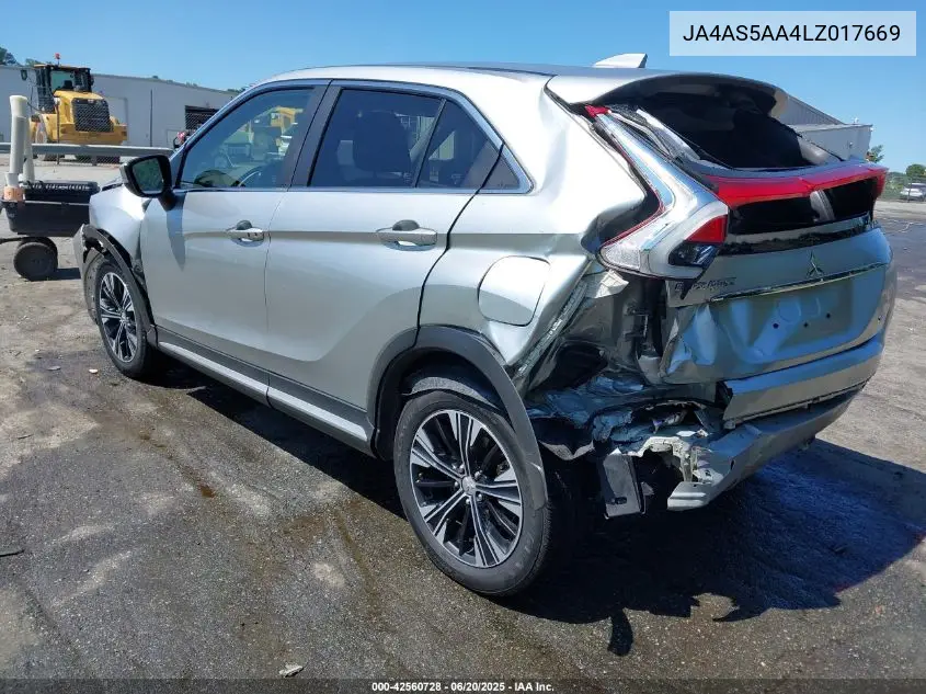 2020 Mitsubishi Eclipse Cross Se 1.5T VIN: JA4AS5AA4LZ017669 Lot: 42560728