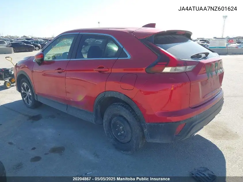 2022 Mitsubishi Eclipse Cross Es VIN: JA4ATUAA7NZ601624 Lot: 20204867