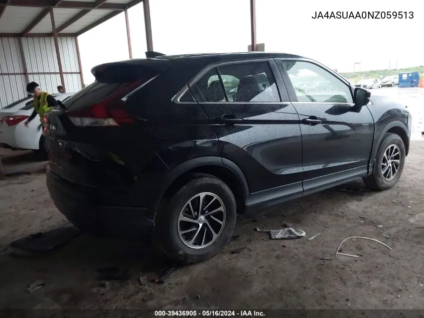 2022 Mitsubishi Eclipse Cross Es VIN: JA4ASUAA0NZ059513 Lot: 39436905