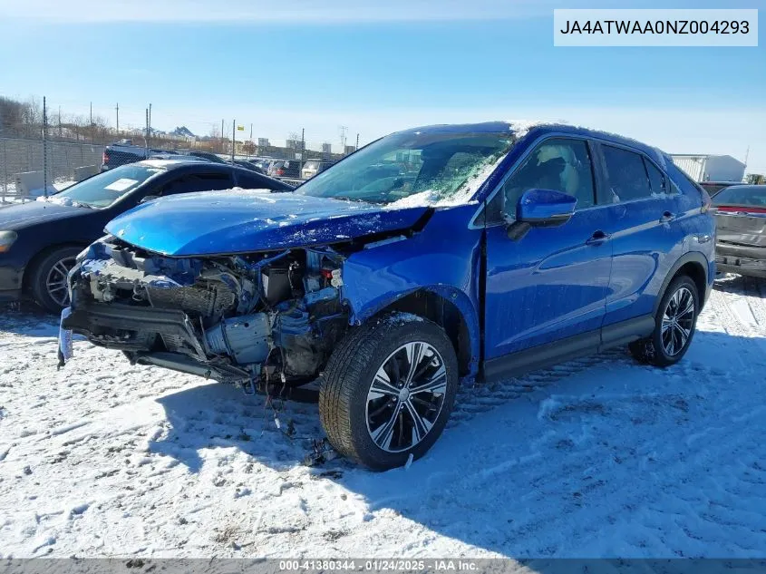 2022 Mitsubishi Eclipse Cross Se S-Awc/Se Special Edition S-Awc/Sel S-Awc/Sel Special Edition S-Awc VIN: JA4ATWAA0NZ004293 Lot: 41380344