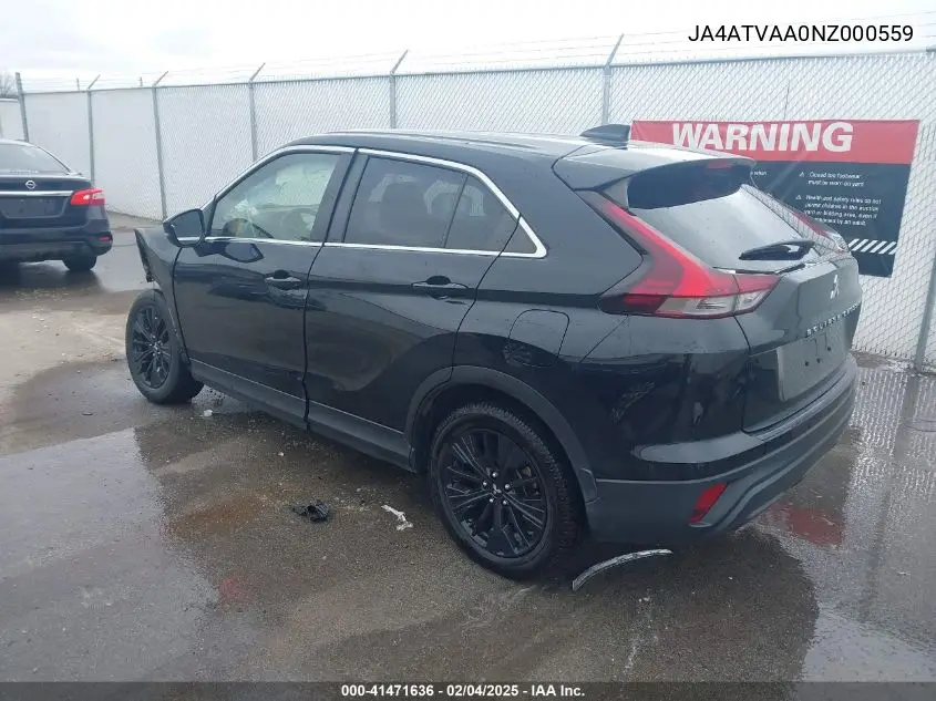 2022 Mitsubishi Eclipse Cross Le S-Awc VIN: JA4ATVAA0NZ000559 Lot: 41471636