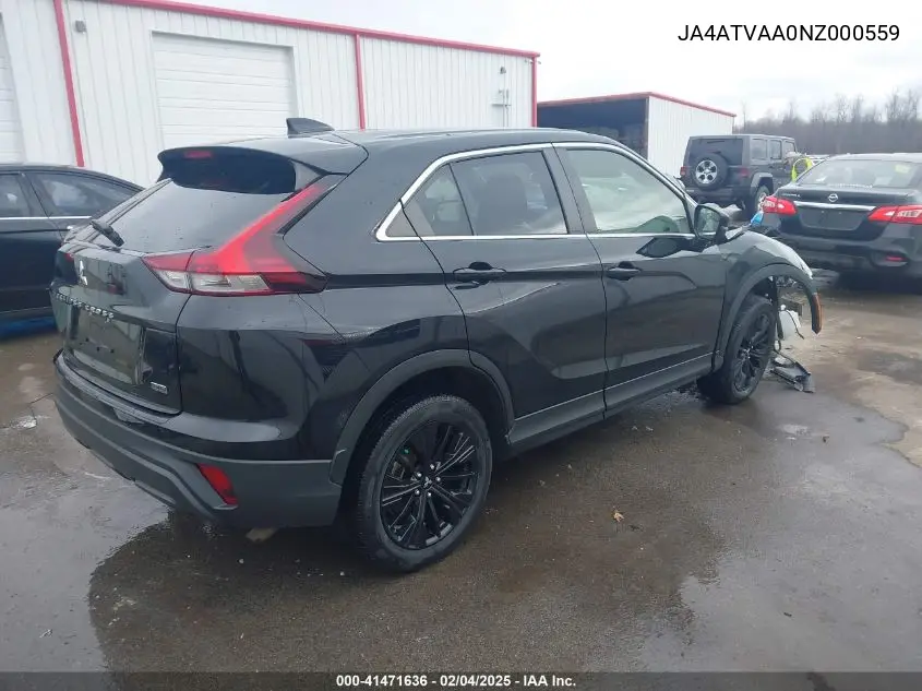 2022 Mitsubishi Eclipse Cross Le S-Awc VIN: JA4ATVAA0NZ000559 Lot: 41471636