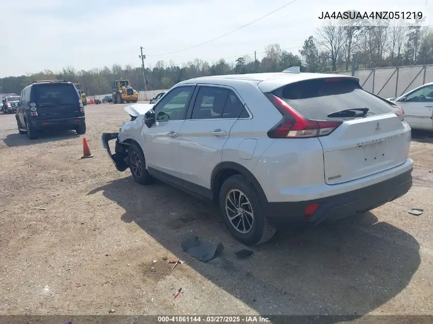 2022 Mitsubishi Eclipse Cross Es VIN: JA4ASUAA4NZ051219 Lot: 41861144