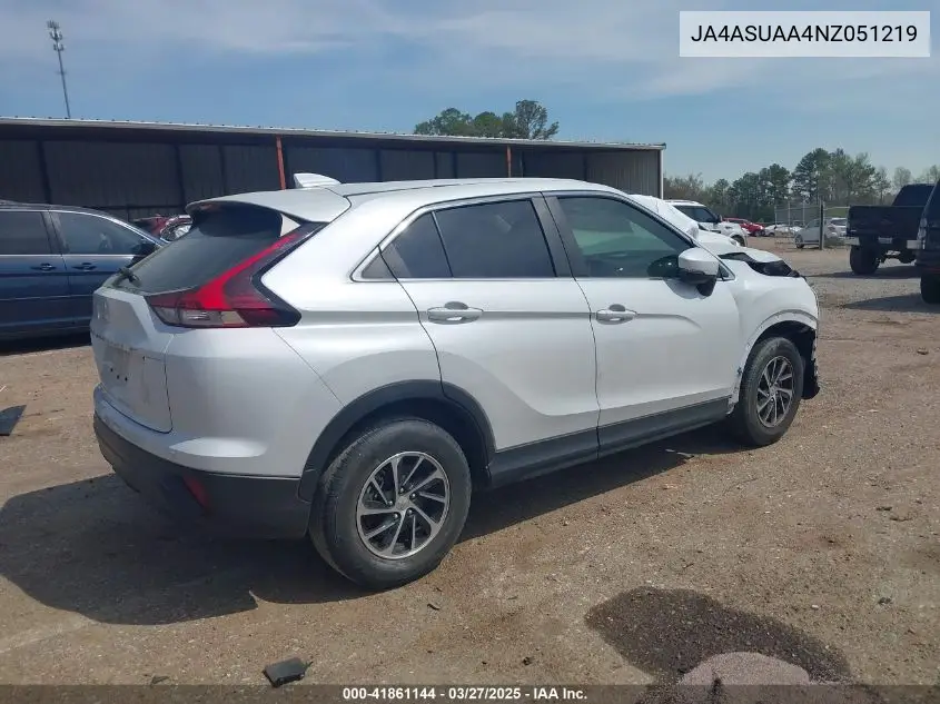 2022 Mitsubishi Eclipse Cross Es VIN: JA4ASUAA4NZ051219 Lot: 41861144