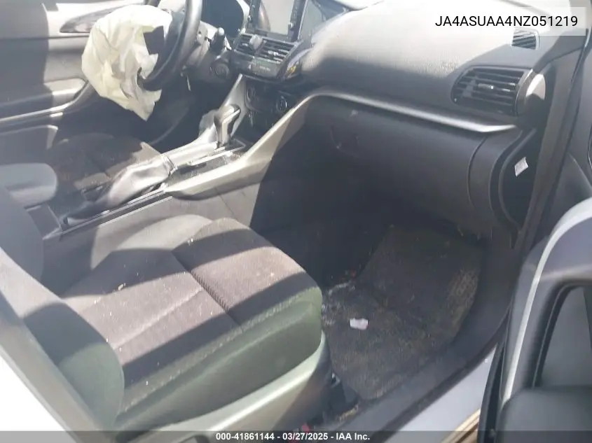 2022 Mitsubishi Eclipse Cross Es VIN: JA4ASUAA4NZ051219 Lot: 41861144