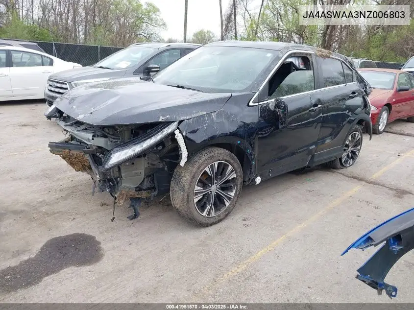 2022 Mitsubishi Eclipse Cross Se/Se Special Edition/Sel/Sel Special Edition VIN: JA4ASWAA3NZ006803 Lot: 41951570