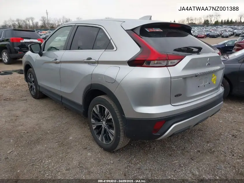 2022 Mitsubishi Eclipse Cross Se S-Awc/Se Special Edition S-Awc/Sel S-Awc/Sel Special Edition S-Awc VIN: JA4ATWAA7NZ001388 Lot: 41993010