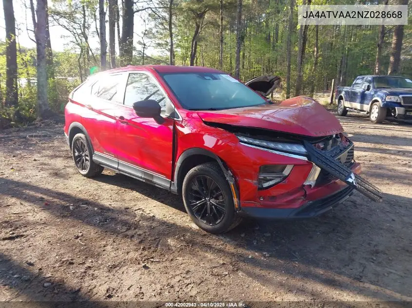 2022 Mitsubishi Eclipse Cross Le S-Awc VIN: JA4ATVAA2NZ028668 Lot: 42002943