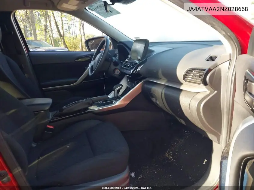 2022 Mitsubishi Eclipse Cross Le S-Awc VIN: JA4ATVAA2NZ028668 Lot: 42002943