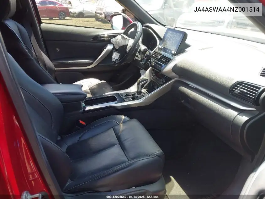 2022 Mitsubishi Eclipse Cross Se/Se Special Edition/Sel/Sel Special Edition VIN: JA4ASWAA4NZ001514 Lot: 42023640