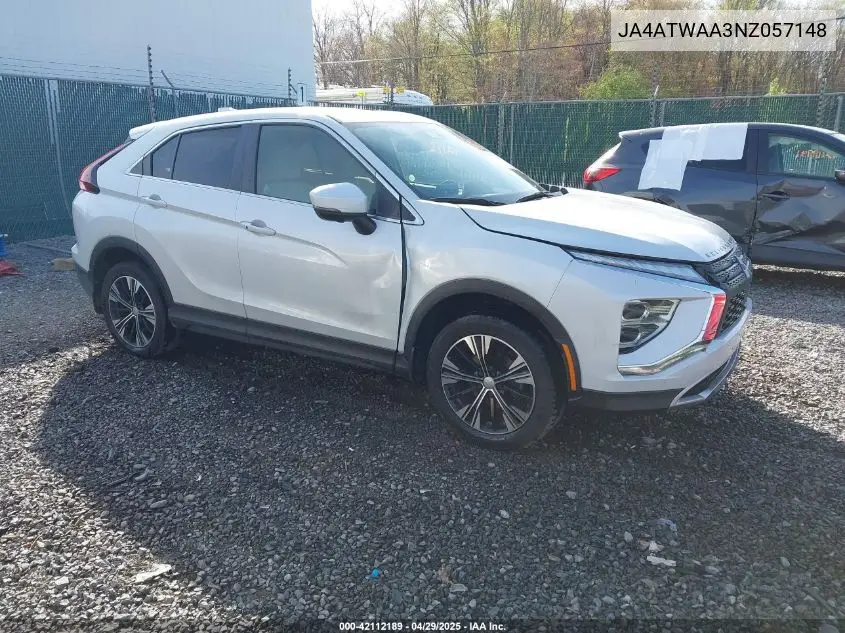 2022 Mitsubishi Eclipse Cross Se S-Awc/Se Special Edition S-Awc/Sel S-Awc/Sel Special Edition S-Awc VIN: JA4ATWAA3NZ057148 Lot: 42112189