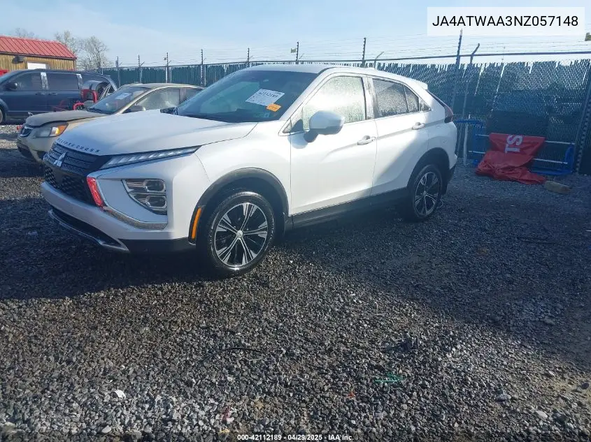 2022 Mitsubishi Eclipse Cross Se S-Awc/Se Special Edition S-Awc/Sel S-Awc/Sel Special Edition S-Awc VIN: JA4ATWAA3NZ057148 Lot: 42112189
