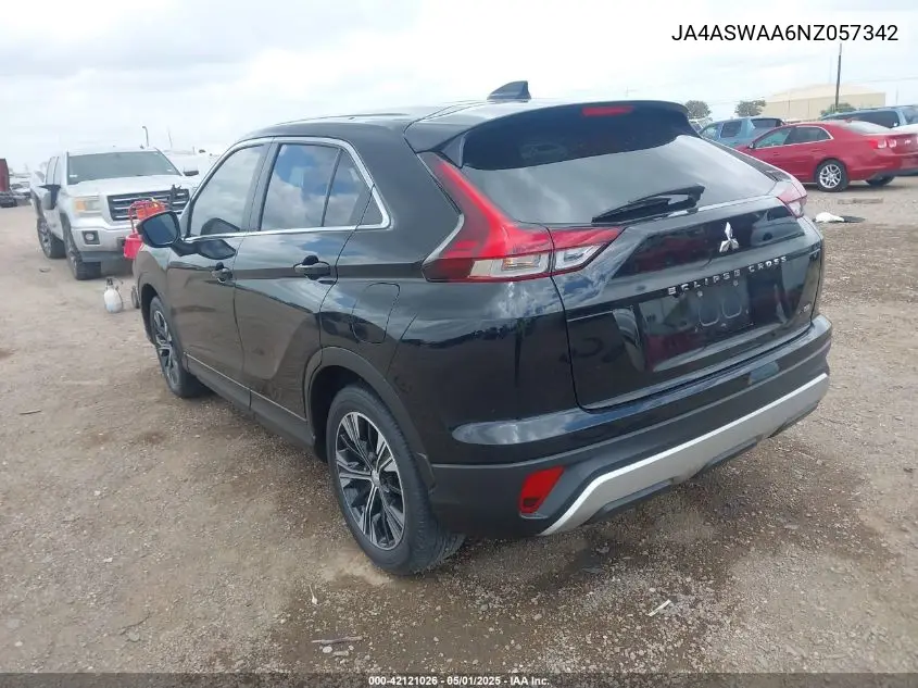 2022 Mitsubishi Eclipse Cross Se/Se Special Edition/Sel/Sel Special Edition VIN: JA4ASWAA6NZ057342 Lot: 42121026
