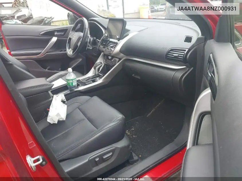 2022 Mitsubishi Eclipse Cross Se S-Awc/Se Special Edition S-Awc/Sel S-Awc/Sel Special Edition S-Awc VIN: JA4ATWAA8NZ000931 Lot: 42278344