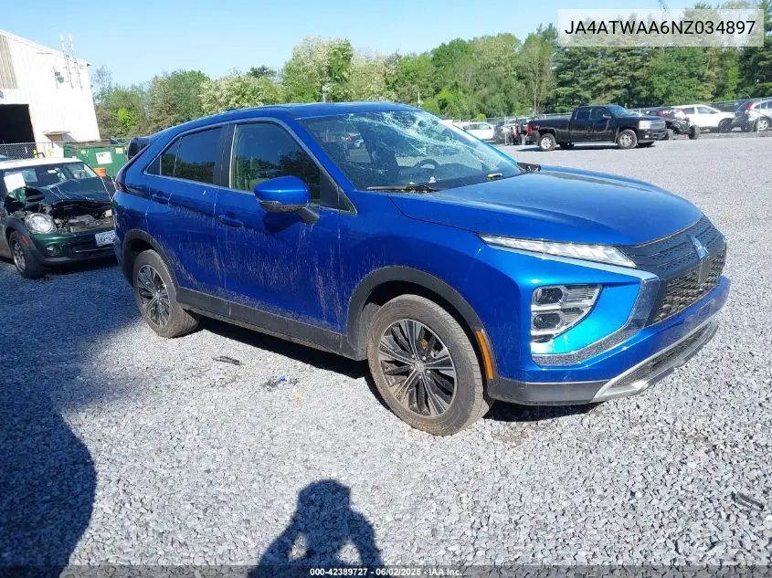 2022 Mitsubishi Eclipse Cross Se S-Awc/Se Special Edition S-Awc/Sel S-Awc/Sel Special Edition S-Awc VIN: JA4ATWAA6NZ034897 Lot: 42389727
