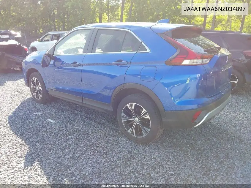 2022 Mitsubishi Eclipse Cross Se S-Awc/Se Special Edition S-Awc/Sel S-Awc/Sel Special Edition S-Awc VIN: JA4ATWAA6NZ034897 Lot: 42389727