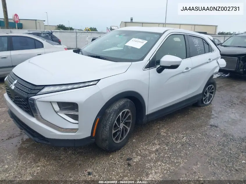 2022 Mitsubishi Eclipse Cross Es VIN: JA4ASUAA0NZ002731 Lot: 42404959