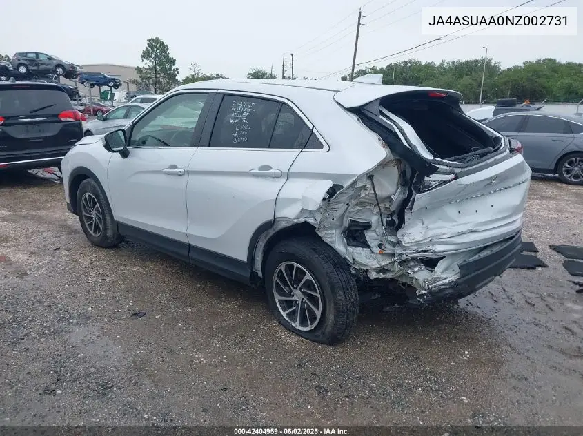 2022 Mitsubishi Eclipse Cross Es VIN: JA4ASUAA0NZ002731 Lot: 42404959