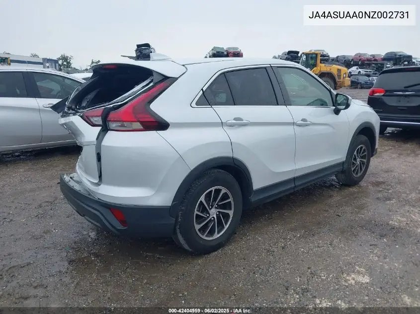 2022 Mitsubishi Eclipse Cross Es VIN: JA4ASUAA0NZ002731 Lot: 42404959