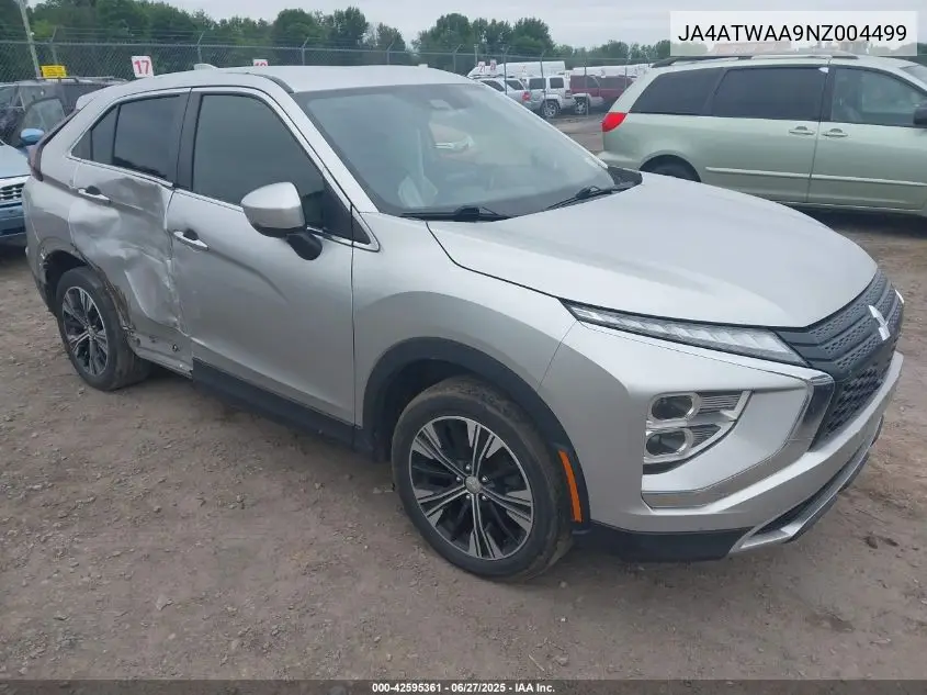 2022 Mitsubishi Eclipse Cross Se S-Awc/Se Special Edition S-Awc/Sel S-Awc/Sel Special Edition S-Awc VIN: JA4ATWAA9NZ004499 Lot: 42595361