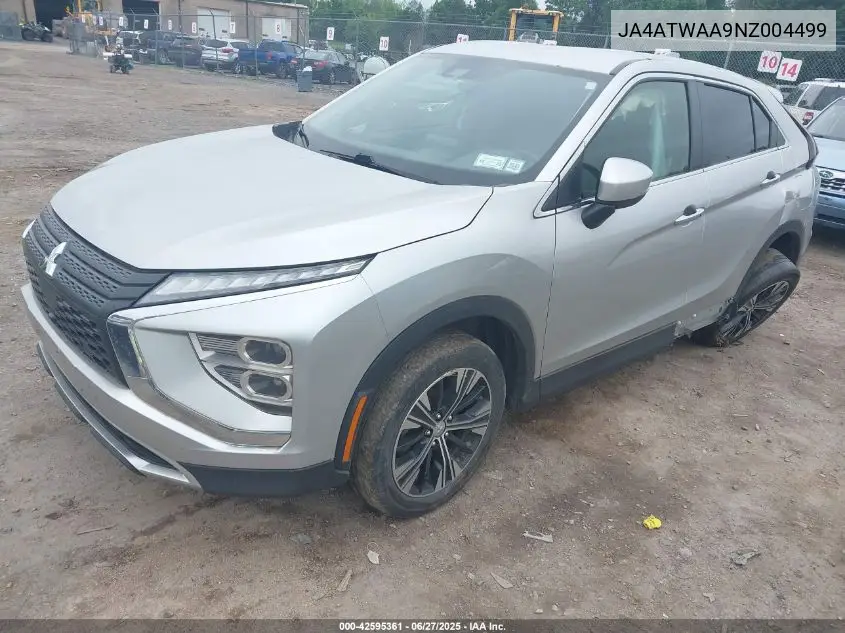 2022 Mitsubishi Eclipse Cross Se S-Awc/Se Special Edition S-Awc/Sel S-Awc/Sel Special Edition S-Awc VIN: JA4ATWAA9NZ004499 Lot: 42595361