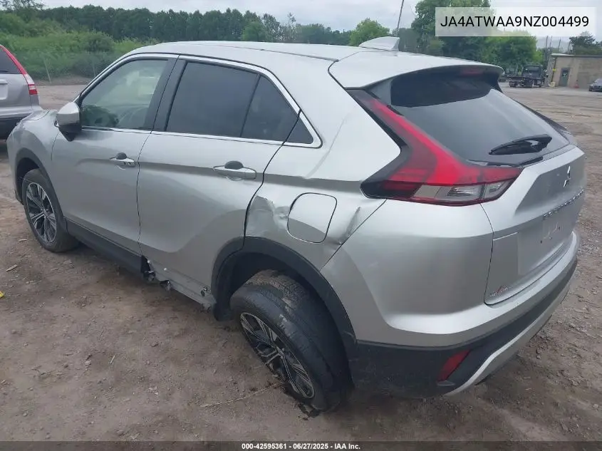 2022 Mitsubishi Eclipse Cross Se S-Awc/Se Special Edition S-Awc/Sel S-Awc/Sel Special Edition S-Awc VIN: JA4ATWAA9NZ004499 Lot: 42595361