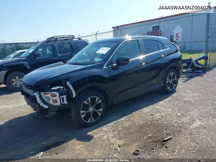 2022 Mitsubishi Eclipse Cross Se/Se Special Edition/Sel/Sel Special Edition VIN: JA4ASWAA5NZ004079 Lot: 42597639