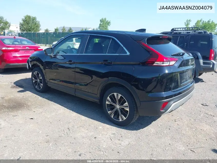 2022 Mitsubishi Eclipse Cross Se/Se Special Edition/Sel/Sel Special Edition VIN: JA4ASWAA5NZ004079 Lot: 42597639