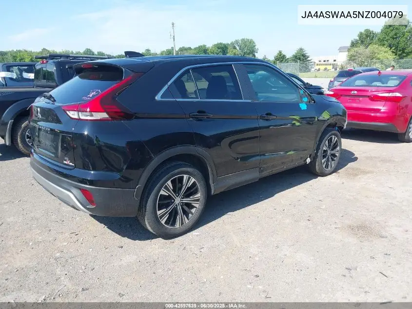 2022 Mitsubishi Eclipse Cross Se/Se Special Edition/Sel/Sel Special Edition VIN: JA4ASWAA5NZ004079 Lot: 42597639