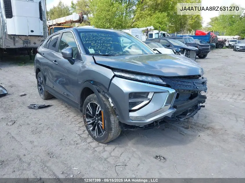 2024 Mitsubishi Eclipse Cross Es VIN: JA4ATUAA8RZ631270 Lot: 12307399