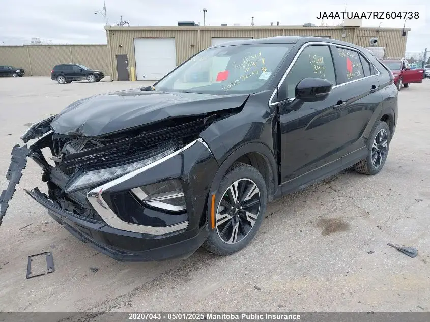 2024 Mitsubishi Eclipse Cross Es VIN: JA4ATUAA7RZ604738 Lot: 20207043