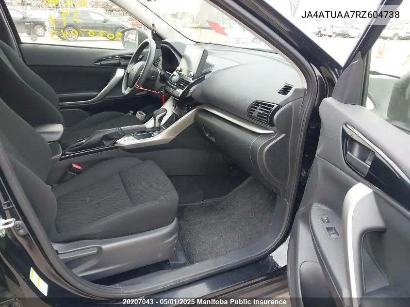 2024 Mitsubishi Eclipse Cross Es VIN: JA4ATUAA7RZ604738 Lot: 20207043