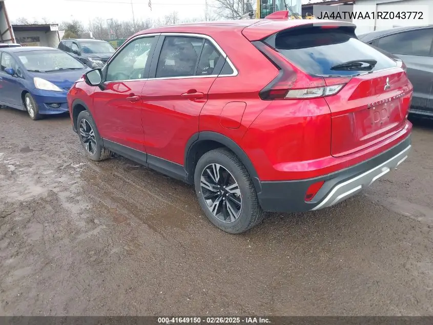 2024 Mitsubishi Eclipse Cross Se/Sel VIN: JA4ATWAA1RZ043772 Lot: 41649150