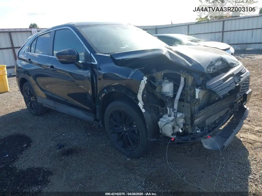 2024 Mitsubishi Eclipse Cross Le S-Awc VIN: JA4ATVAA3RZ003106 Lot: 42163370
