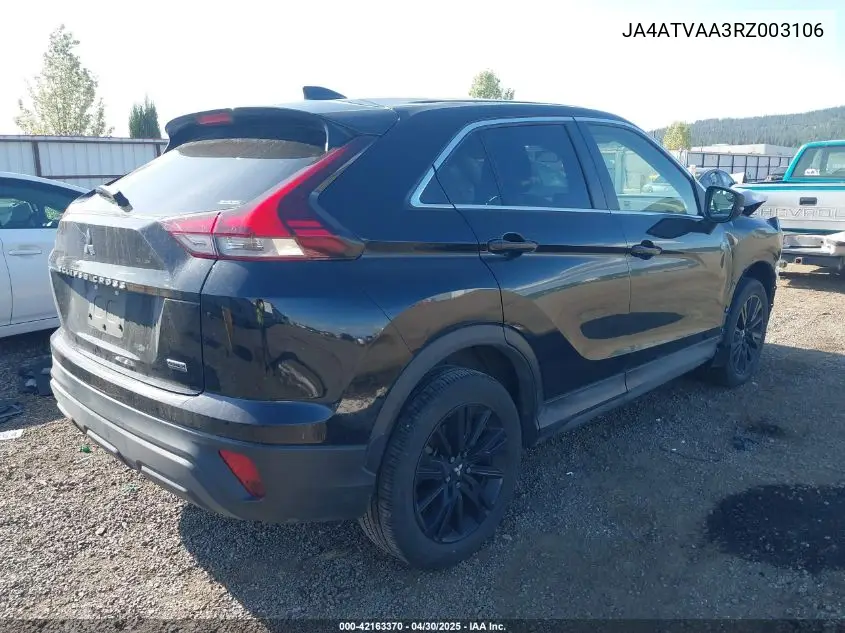 2024 Mitsubishi Eclipse Cross Le S-Awc VIN: JA4ATVAA3RZ003106 Lot: 42163370