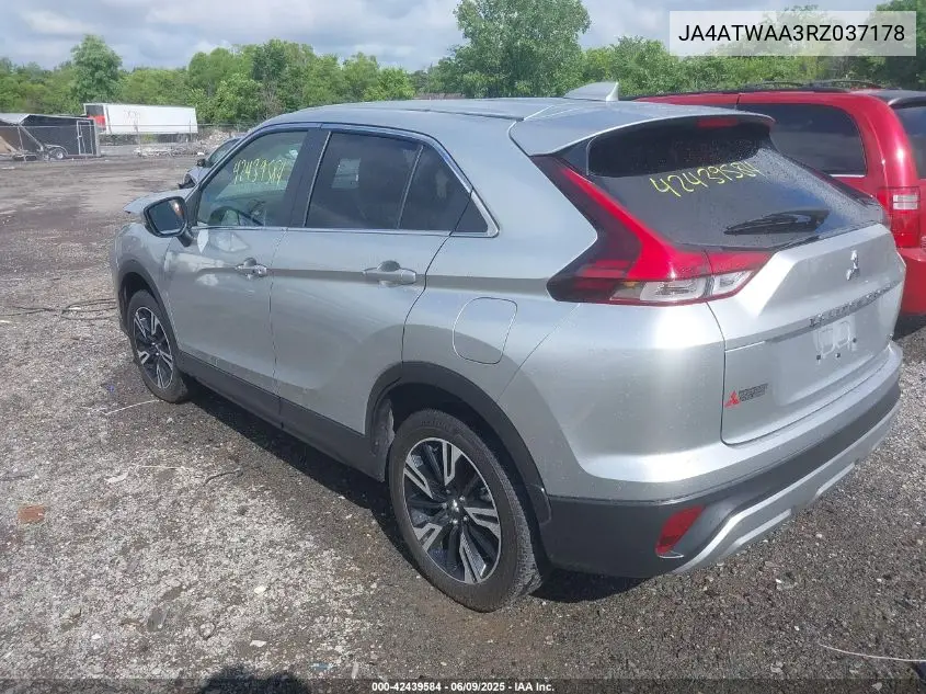 2024 Mitsubishi Eclipse Cross Se S-Awc VIN: JA4ATWAA3RZ037178 Lot: 42439584
