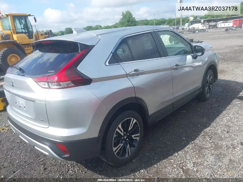 2024 Mitsubishi Eclipse Cross Se S-Awc VIN: JA4ATWAA3RZ037178 Lot: 42439584