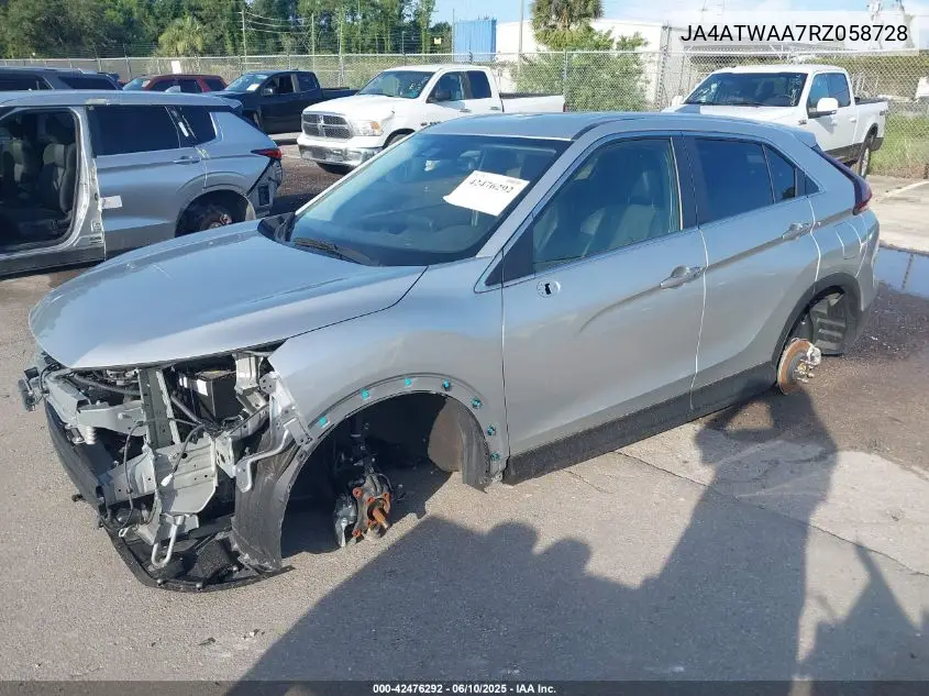 2024 Mitsubishi Eclipse Cross Se S-Awc/Sel S-Awc VIN: JA4ATWAA7RZ058728 Lot: 42476292
