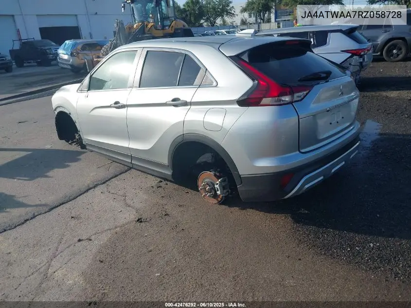 2024 Mitsubishi Eclipse Cross Se S-Awc/Sel S-Awc VIN: JA4ATWAA7RZ058728 Lot: 42476292