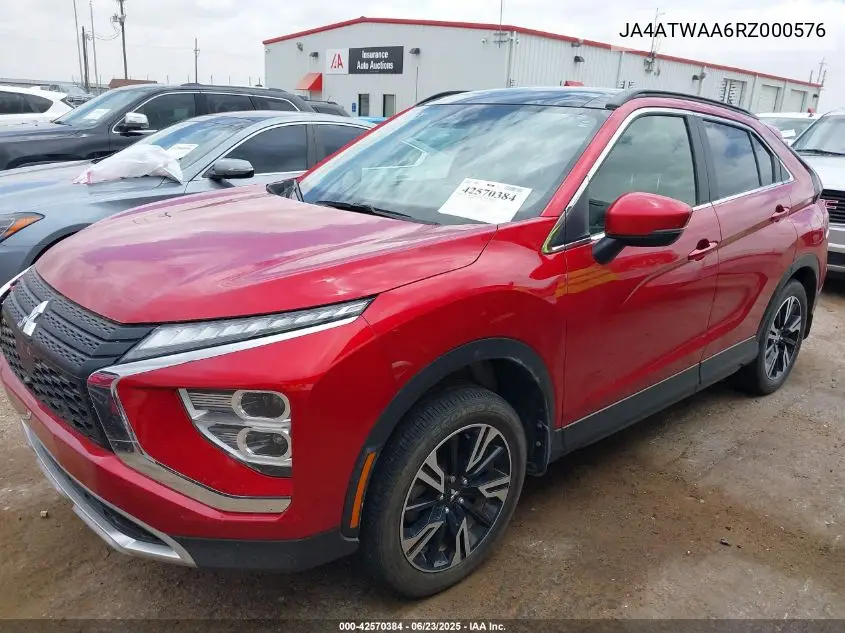 2024 Mitsubishi Eclipse Cross Se S-Awc/Sel S-Awc VIN: JA4ATWAA6RZ000576 Lot: 42570384