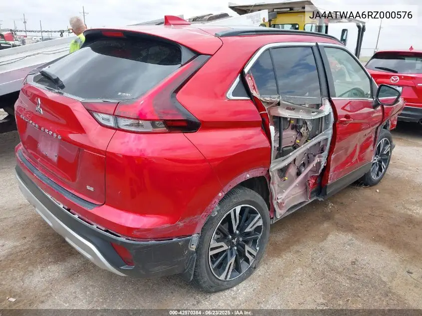 2024 Mitsubishi Eclipse Cross Se S-Awc/Sel S-Awc VIN: JA4ATWAA6RZ000576 Lot: 42570384