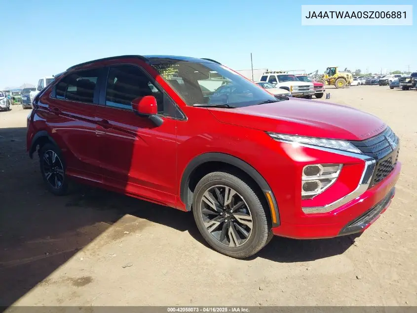 2025 Mitsubishi Eclipse Cross Sel S-Awc VIN: JA4ATWAA0SZ006881 Lot: 42058073
