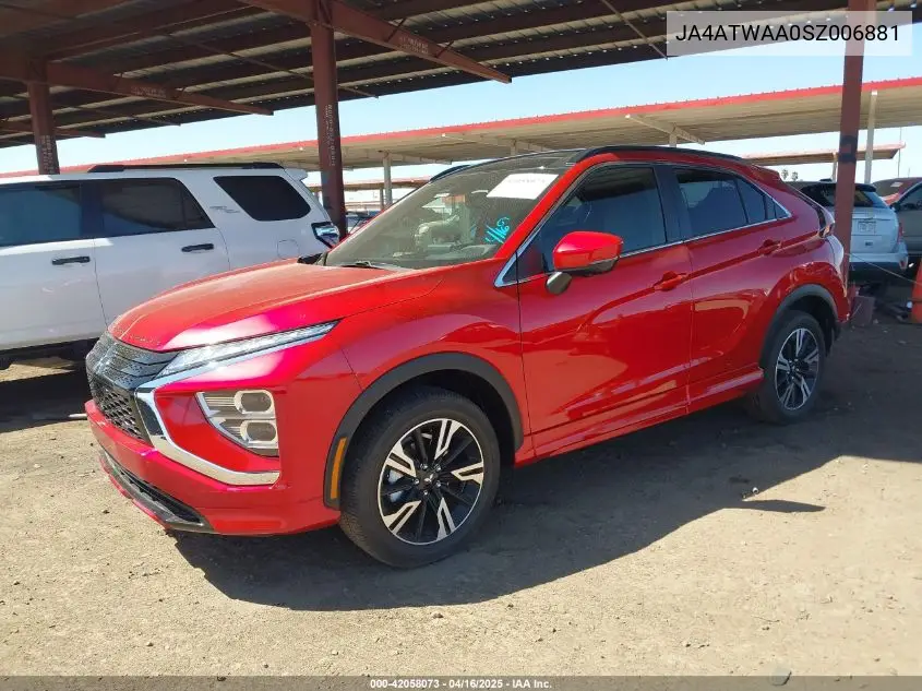 2025 Mitsubishi Eclipse Cross Sel S-Awc VIN: JA4ATWAA0SZ006881 Lot: 42058073