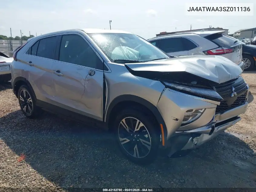 2025 Mitsubishi Eclipse Cross Black Edition S-Awc/Se S-Awc/Sel S-Awc VIN: JA4ATWAA3SZ011136 Lot: 42152780